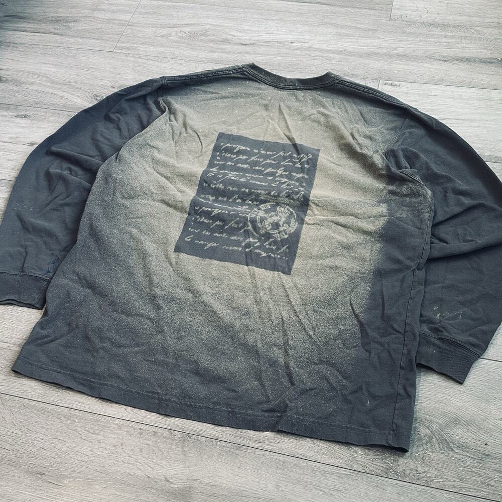 Carhartt Grey Long Sleeve Tshirt Custom Spray paint Large Men Heavyweight